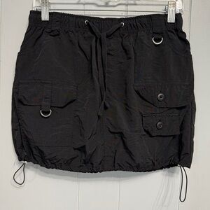 Black Cargo Skirt